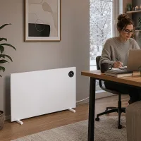 Calefactor infrarrojo híbrido 750w wifi app termostato táctil mando pared y suelo
