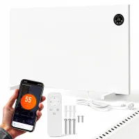 Calefactor infrarrojo híbrido 750w wifi app termostato táctil mando pared y suelo