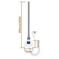 Resistencia para radiador toallero 300w wifi con termostato, app, temporizador 24h, g1/2, blanco