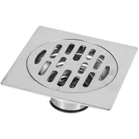 Desagüe de suelo de acero inoxidable, antiolor, cuadrado, para baño, con compuerta de desagüe, para ducha, con tapa