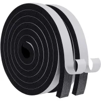 Junta de aislamiento térmico para puertas y ventanas, 3cm x 2cm x 2m, junta de espuma adhesiva, tira de sellado acústico negra