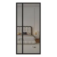 Puerta plegable magnética con apertura lateral, 110 x 220 cm (negra)