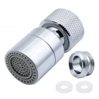 Aireador de grifo giratorio de 360° de latón, 2 modos ajustables, filtro y adaptador de pico. para grifos con picos m22 macho o m24 hembra.