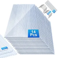 Juego de 14 placas de policarbonato - doble pared, espesor 4mm, 121x60.5cm, 10.25m², resistente a los uv, transparente