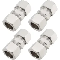 Juego de 4 conectores de compresión de cobre de 12 mm para mangueras hidráulicas, mangueras de refrigeración y sistemas de combustible, 12 x 38,5 mm,