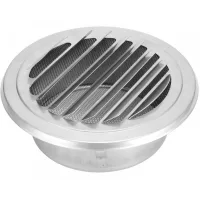 Cubierta de conducto de ventilación, rejilla plana, campana extractora, acero inoxidable, 125 mm de diámetro, a prueba de insectos.
