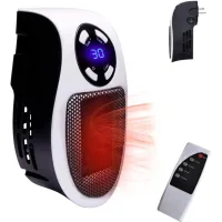 Calefactor cerámico de 500 w (blanco), mini calefactor portátil enchufable, ideal para oficinas y dormitorios - con mando a distancia