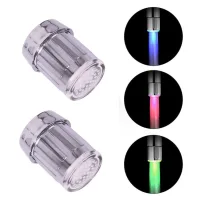 (paquete de 2) boquilla led para grifo de ducha, grifo luminoso sensible a la temperatura, 3 colores, luz, aireador de grifo para baño