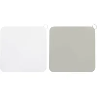 Juego de 2 tapones de silicona cuadrados para desagüe de ducha, para cocina y baño, color blanco y gris.