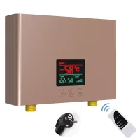 Mini calentador de agua eléctrico instantáneo de 3000 w y 220 v con temperatura constante, control remoto y pantalla digital