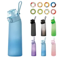 Kaket botella de agua deportiva portátil de 700 ml con 8 cápsulas de sabor; sin azúcar; ideal para fitness y yoga