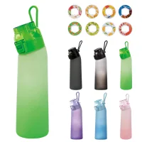 Bextcok botella de agua saborizada a prueba de fugas, 700 ml con 8 cápsulas de sabor, botella portátil agua infusionada con aire viajes y senderismo
