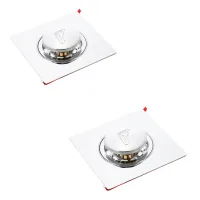 Desagüe de piso para baño, a prueba de olores, a prueba de insectos, a prueba de obstrucciones, apertura con botón pulsador, paquete de 2