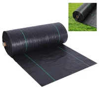 Película de acolchado permeable y resistente a los rayos uv, apta para jardines, parterres, caminos y patios; color negro;1.5*20m
