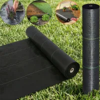 Película de acolchado permeable y resistente a los rayos uv, apta para jardines, parterres, caminos y patios; color negro; 2*5m