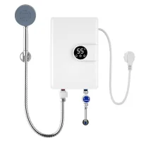 Calentador de agua eléctrico inteligente, calentador de agua instantáneo de calentamiento rápido para ducha, controles táctiles led.