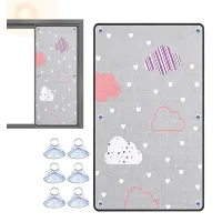 Película aislante de doble capa de papel de aluminio con ventosas: lámina térmica para ventanas en invierno-para sala de estar (40 x 100cm, estilo 1)
