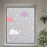 Película de aluminio de doble cara para ventanas con diseño de nubes; reflectante del calor, aislante y que mejora la privacidad; 60 x 100 cm.