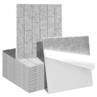 18 placas acústicas de pared grises, formato cuadrado 30 x 30 cm, fieltro poliéster suave, autoadhesivas
