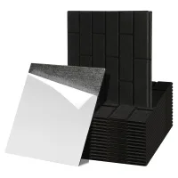 18 placas acústicas de pared negras, formato cuadrado 30 x 30 cm, fieltro poliéster suave, autoadhesivas