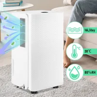 Deshumidificador de aire 16 l/día 20 m² -25 m², temporizador de 24 horas para baño interior, depósito de 2 l