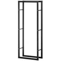Leñero, para almacenamiento de leña en interiores y exteriores, de metal, 60 x 25 x 150 cm