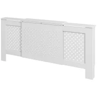 Cubierta ajustable para radiador, diseño contemporáneo, longitud extensible 136-200 x 21,5 x 91,7 cm, blanca