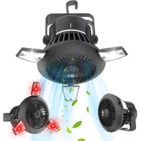 Ventilador solar 3 en 1 para camping, ventilador portátil para tienda de campaña de 4000 mah, ventilador solar para camping con luz led colgante.