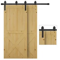 Kit de puerta corredera de acero con riel, rodillos, topes, guías, pernos y tornillos, 200 x 0,6 x 4 cm, negro