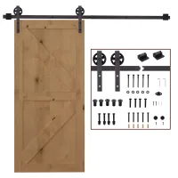 Kit de puerta corredera de acero, capacidad de carga de 100 kg.