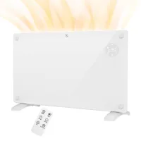 Radiador eléctrico de 1500 w para suelo o pared con pantalla led, temporizador de 24 horas o semanal, termostato y mando a distancia.