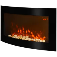 Chimenea eléctrica mural con calefacción integrada y llama led.