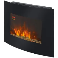 Chimenea eléctrica mural con calefacción y llama led.