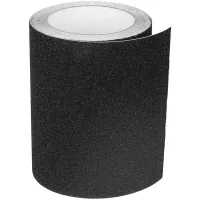 Tiras de goma antideslizantes para escaleras, aptas para escaleras y diversos suelos interiores y exteriores, 15 cm x 5 m, color negro.