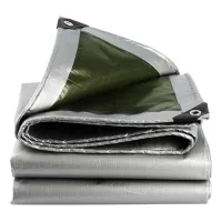 Lona protectora de polietileno – 2 x 3 metros, gris (con revestimiento interior verde) – impermeable y resistente a los rayos uv.