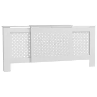 Cubierta ajustable para radiador, diseño contemporáneo, longitud extensible 136-200 x 21,5 x 91,7 cm, blanca