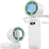 Miniventilador de mano usb 1-199 velocidades pantalla led batería 5000mah blanco