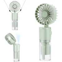 Mini ventilador nebulizador, 4000 mah, 4 velocidades, plegable, verde