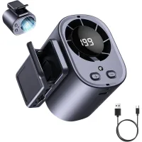 Ventilador de coche con clip, 199 velocidades, 2000 mah, led, rotación de 360°.