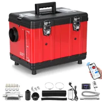 Calefactor diésel de aire | 12/24 v y 220–240 v | bluetooth, lcd y mando a distancia | detector de co | tipo maletín | depósito 5 l