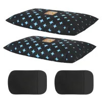 Lote de 2 cojines absorbentes de humedad para coche de 1200 g, 26 × 15 × 5 cm, negro y azul, antiniebla