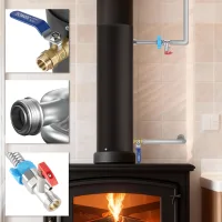 Conducto de chimenea robusto de ø12 cm con serpentín de acero inoxidable de alta calidad intercambiador térmico potente