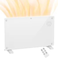 Radiador eléctrico de 1500 w para suelo o pared con pantalla led, temporizador de 24 horas o semanal, termostato, mando a distancia y alto rendimient