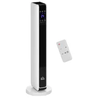 Radiador eléctrico de bajo consumo de 1100/2200 w con mando a distancia, pantalla led, temporizador de 8 horas, color blanco, alto rendimiento, diseñ