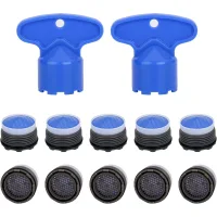 10 aireadores de grifo, filtro de grifo, m18.5 con 2 llaves planas, filtro de agua para cocina, baño y jardín, ahorro de agua.