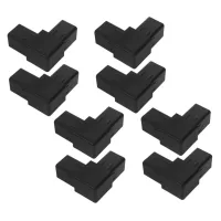 Conector de tubo cuadrado de plástico negro 25x25mm, racor deslizante de pvc, pack de 8, para montaje de chasis de aire acondicionado..