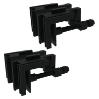 Juego de 2 clips de fijación para tubo de acuario de acrílico, soporte de tubo negro, 7 x 5,7 x 3 cm..