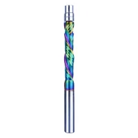 Fresa copiadora extralarga 8 mm, corte 45 mm, compresión arriba/abajo, revestimiento dlc, espiral, doble rodamiento, carburo de tungsteno, madera..