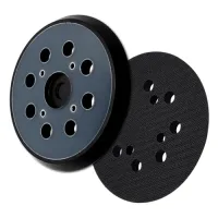 2 piezas almohadilla de repuesto para lijadora orbital 125 mm 8 agujeros, disco de lijado de bucle, goma negra, 4 agujeros..