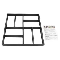 Molde para pavimento de hormigón 40 x 40 x 4 cm, molde de plástico reutilizable para caminos, jardín, patio, negro..